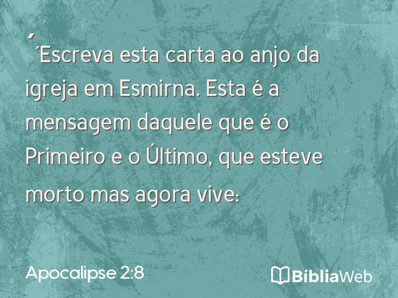 Apocalipse 2:8 em imagem para compartilhar