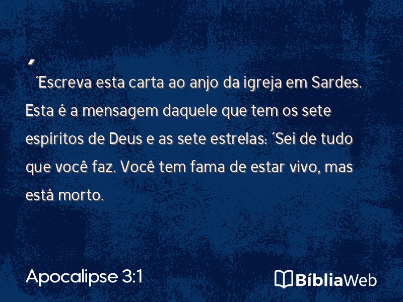 Apocalipse 3:1 em imagem para compartilhar