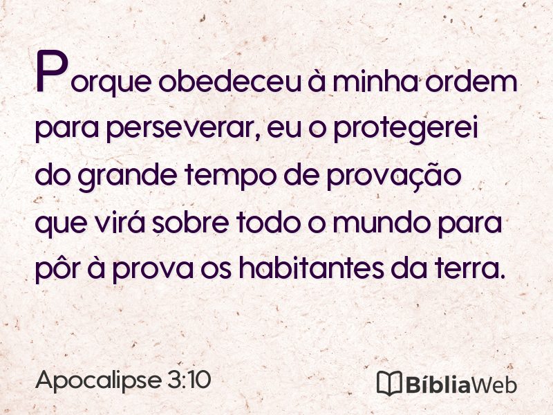 Apocalipse 3:10 em imagem para compartilhar