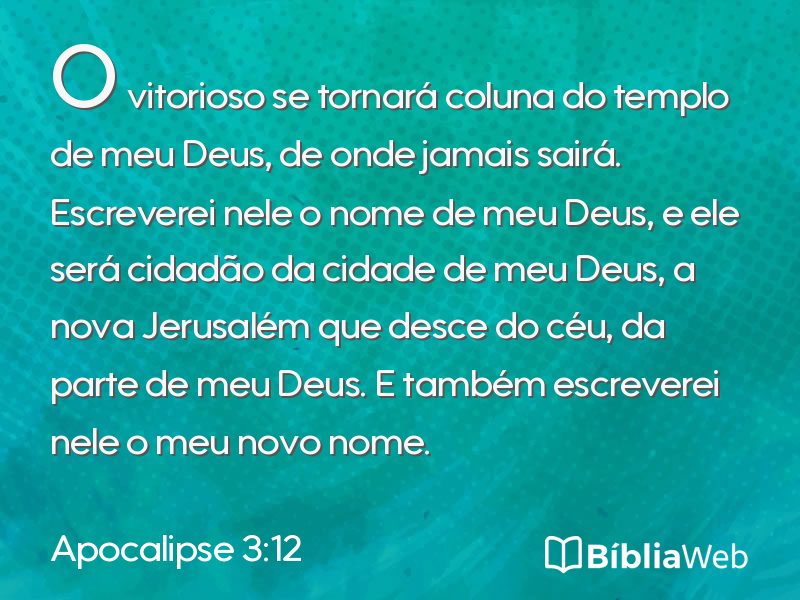 Apocalipse 3:12 em imagem para compartilhar