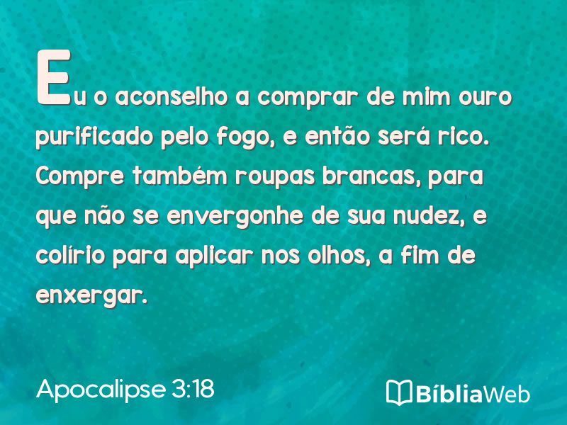 Apocalipse 3:18 em imagem para compartilhar