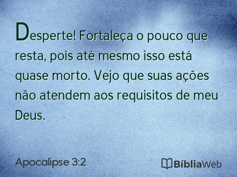Apocalipse 3:2 em imagem para compartilhar