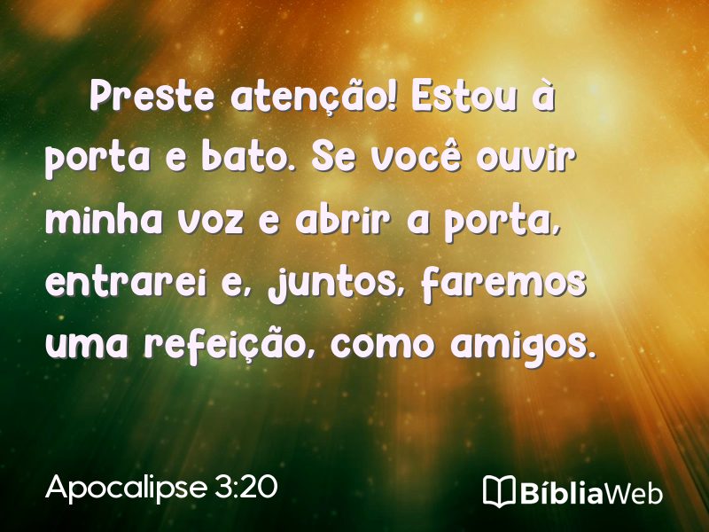 Apocalipse 3:20 em imagem para compartilhar