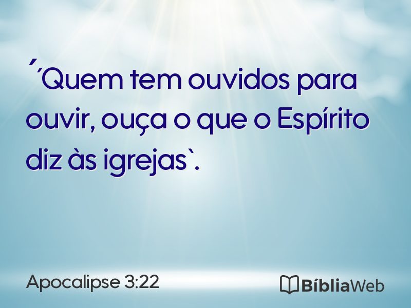 Apocalipse 3:22 em imagem para compartilhar