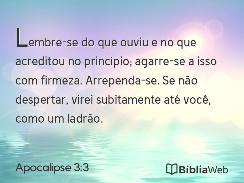Apocalipse 3:3 em imagem para compartilhar