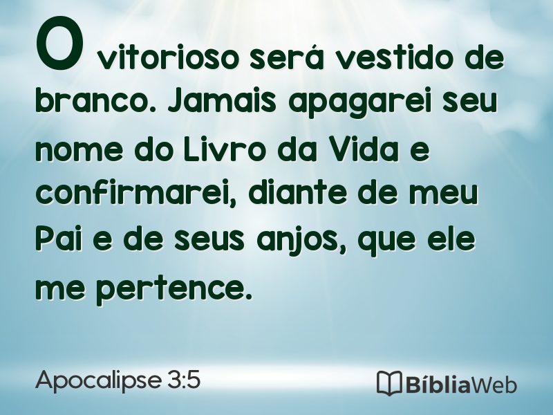 Apocalipse 3:5 em imagem para compartilhar