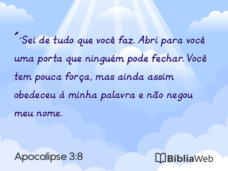 Apocalipse 3:8 em imagem para compartilhar