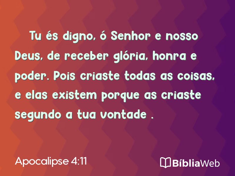 Apocalipse 4:11 em imagem para compartilhar