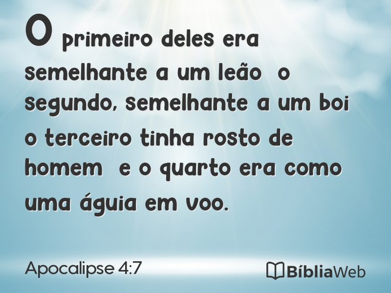 Apocalipse 4:7 em imagem para compartilhar