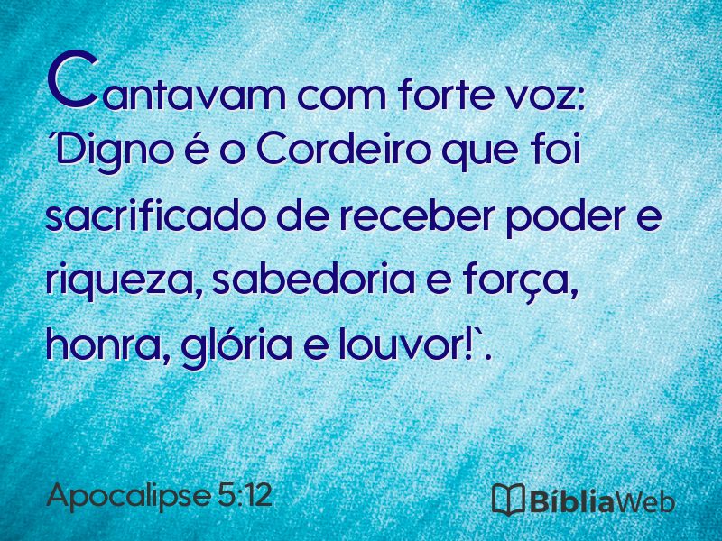 Apocalipse 5:12 em imagem para compartilhar