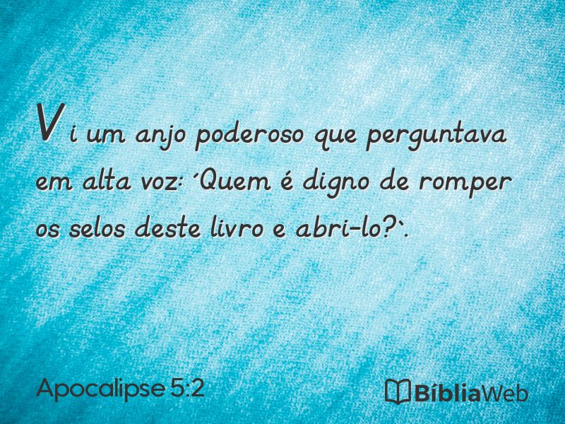 Apocalipse 5:2 em imagem para compartilhar