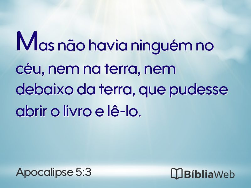 Apocalipse 5:3 em imagem para compartilhar