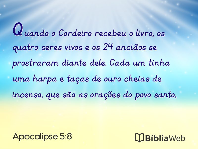 Apocalipse 5:8 em imagem para compartilhar