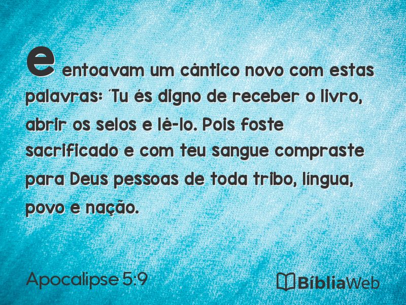 Apocalipse 5:9 em imagem para compartilhar