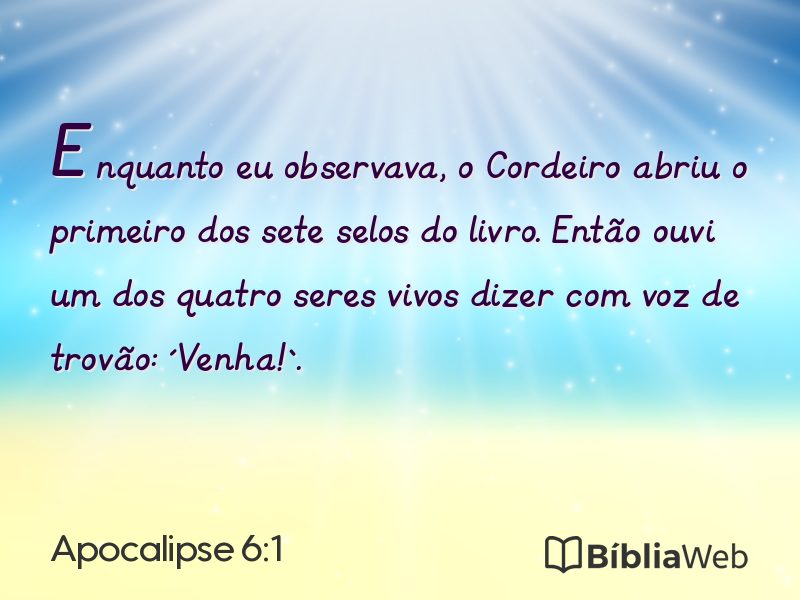 Apocalipse 6:1 em imagem para compartilhar