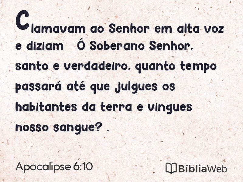 Apocalipse 6:10 em imagem para compartilhar