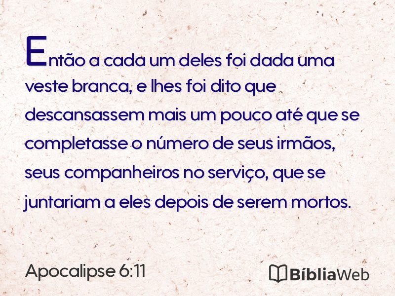 Apocalipse 6:11 em imagem para compartilhar