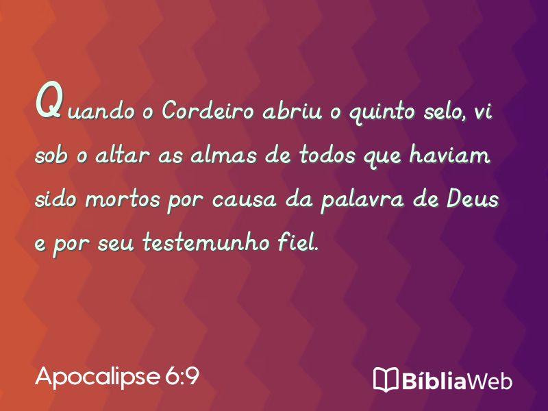 Apocalipse 6:9 em imagem para compartilhar