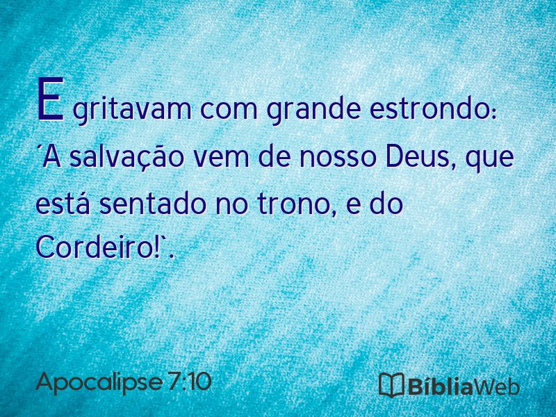 Apocalipse 7:10 em imagem para compartilhar