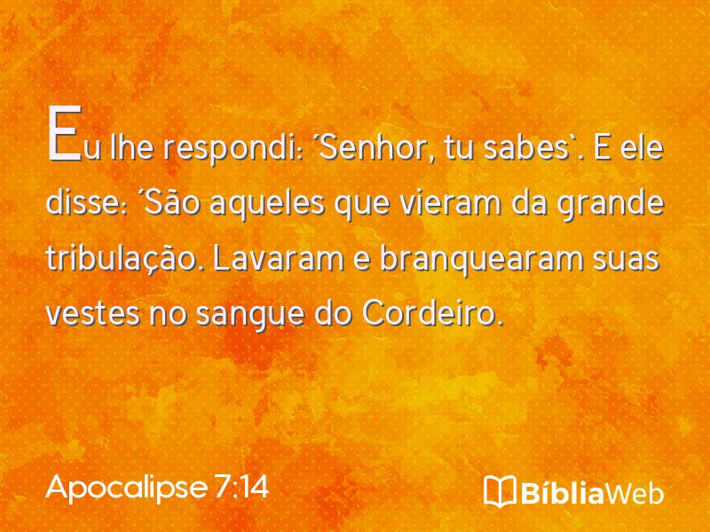 Apocalipse 7:14 em imagem para compartilhar