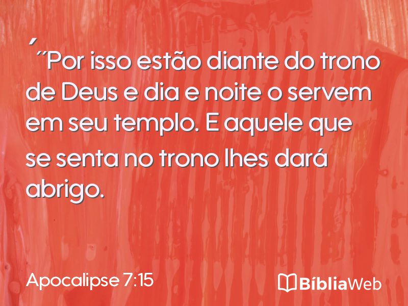 Apocalipse 7:15 em imagem para compartilhar