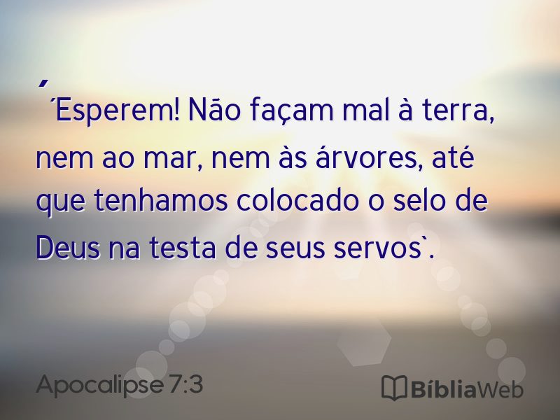 Apocalipse 7:3 em imagem para compartilhar