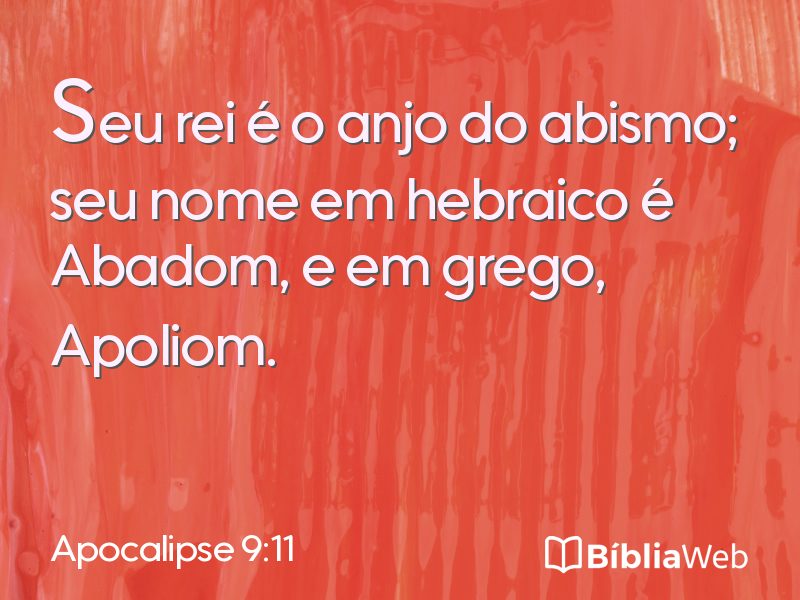 Apocalipse 9:11 em imagem para compartilhar