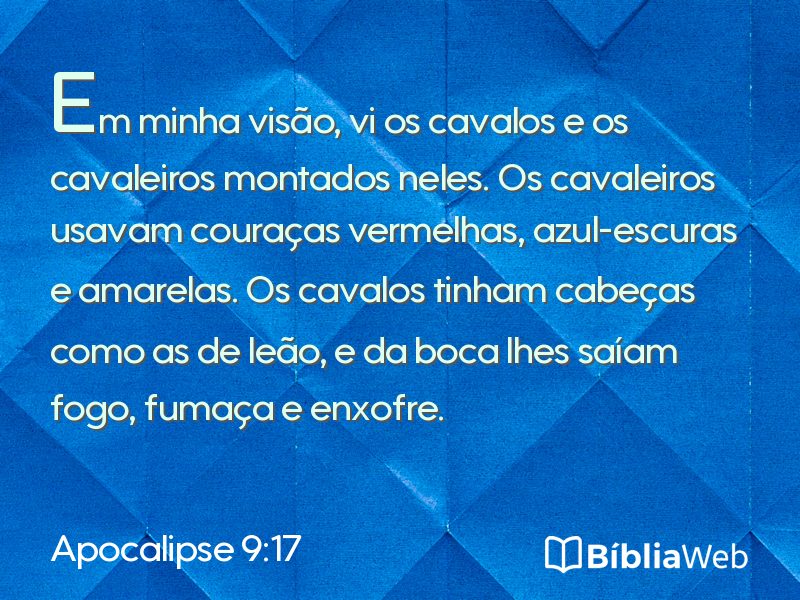 Apocalipse 9:17 em imagem para compartilhar
