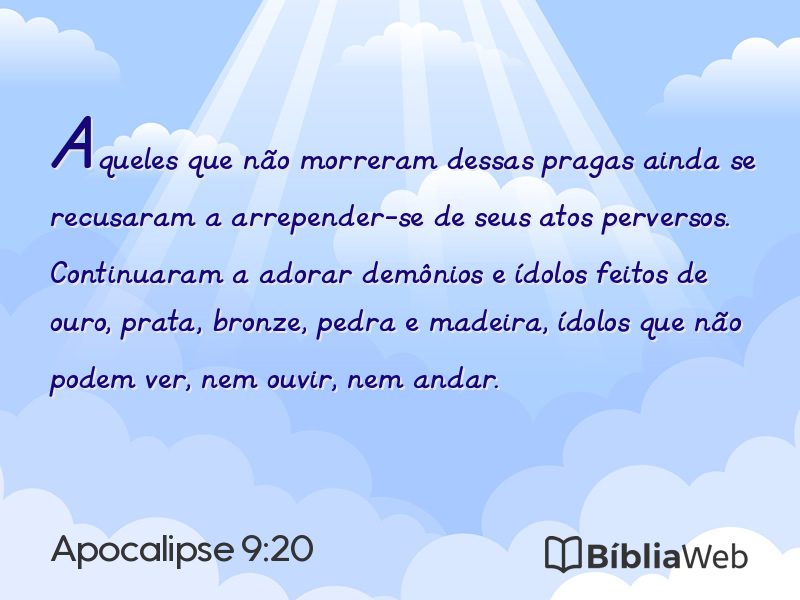 Apocalipse 9:20 em imagem para compartilhar