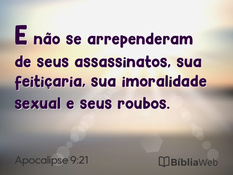 Apocalipse 9:21 em imagem para compartilhar