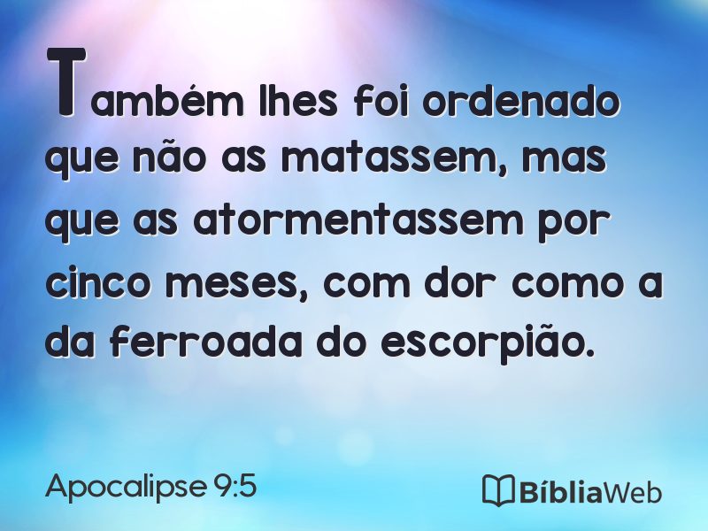 Apocalipse 9:5 em imagem para compartilhar