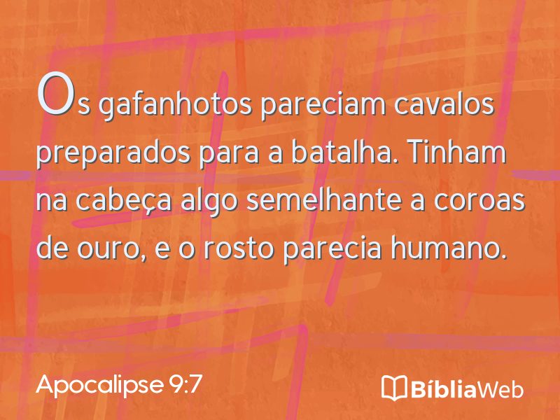 Apocalipse 9:7 em imagem para compartilhar