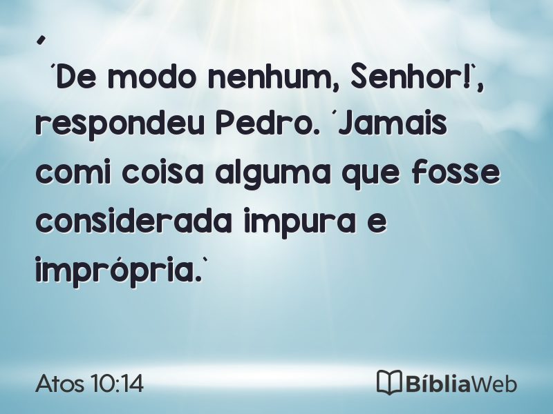 Atos 10:14 em imagem para compartilhar