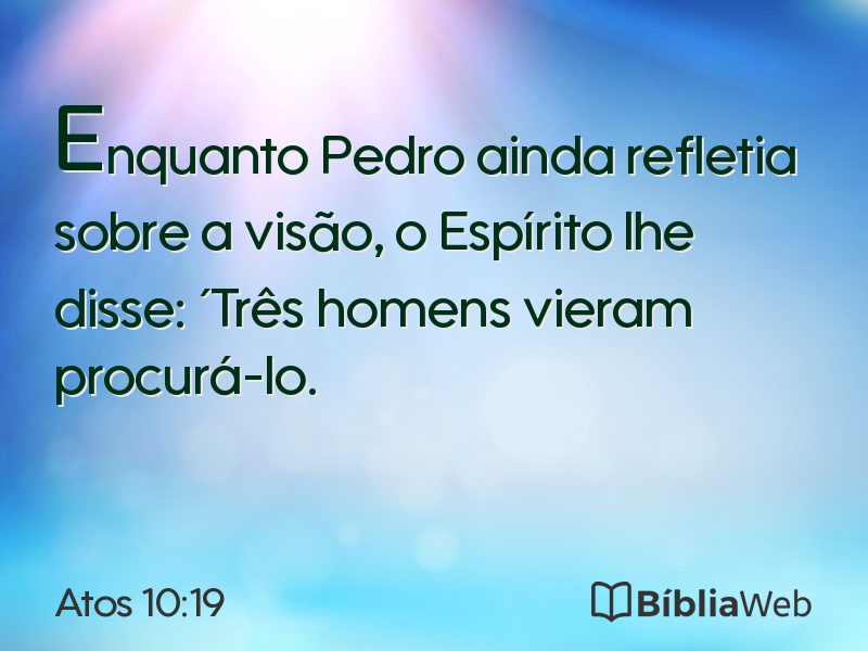Atos 10:19 em imagem para compartilhar
