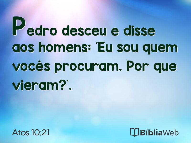 Atos 10:21 em imagem para compartilhar