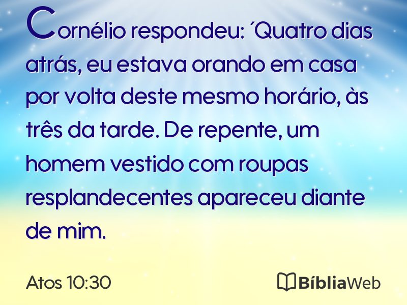 Atos 10:30 em imagem para compartilhar