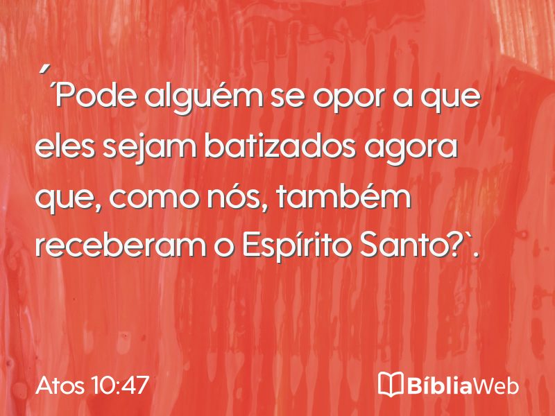 Atos 10:47 em imagem para compartilhar