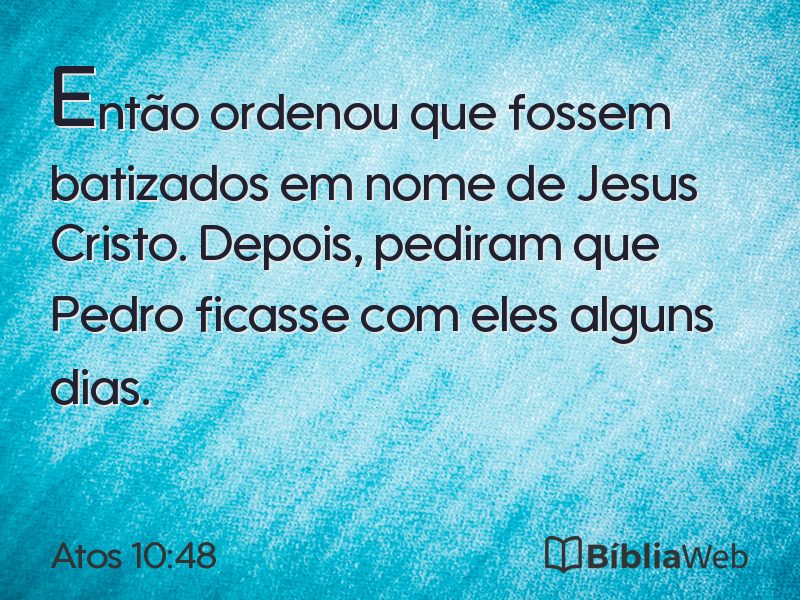 Atos 10:48 em imagem para compartilhar