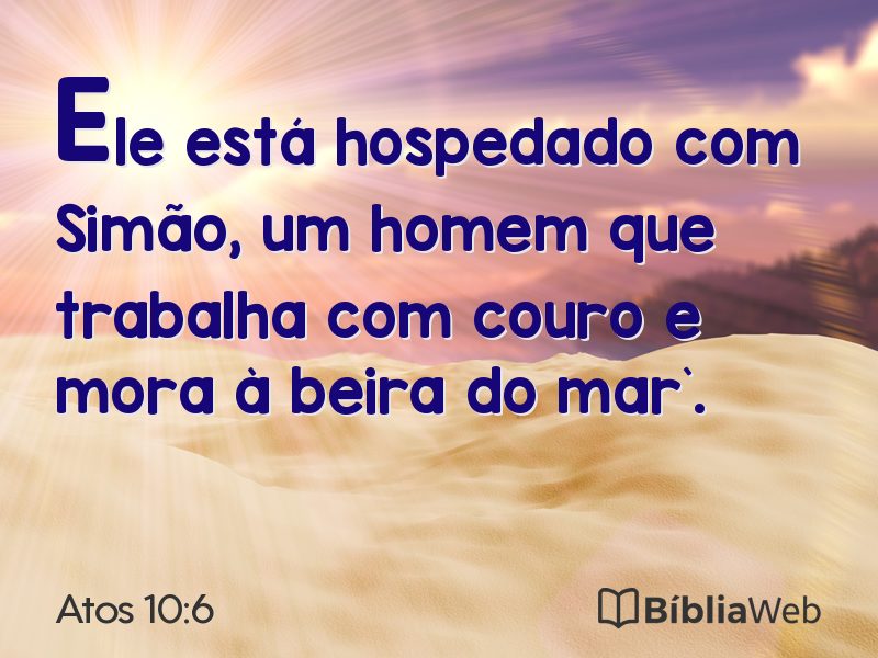 Atos 10:6 em imagem para compartilhar