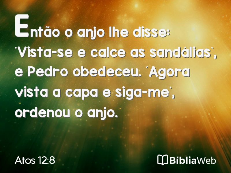 Atos 12:8 em imagem para compartilhar