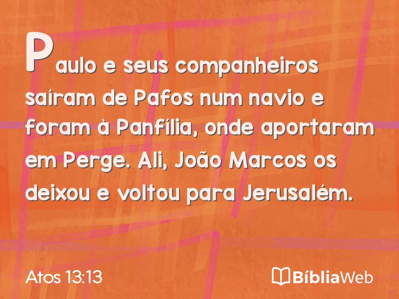 Atos 13:13 em imagem para compartilhar
