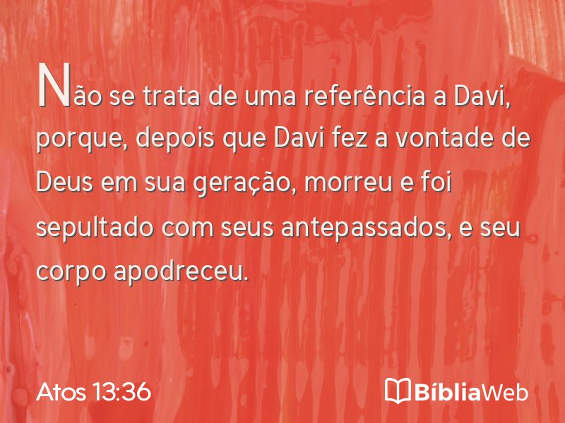 Atos 13:36 em imagem para compartilhar