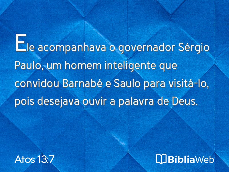 Atos 13:7 em imagem para compartilhar