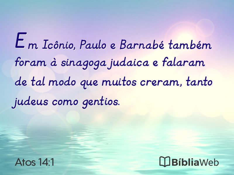 Atos 14:1 em imagem para compartilhar