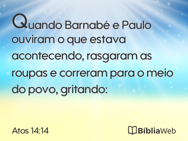 Atos 14:14 em imagem para compartilhar
