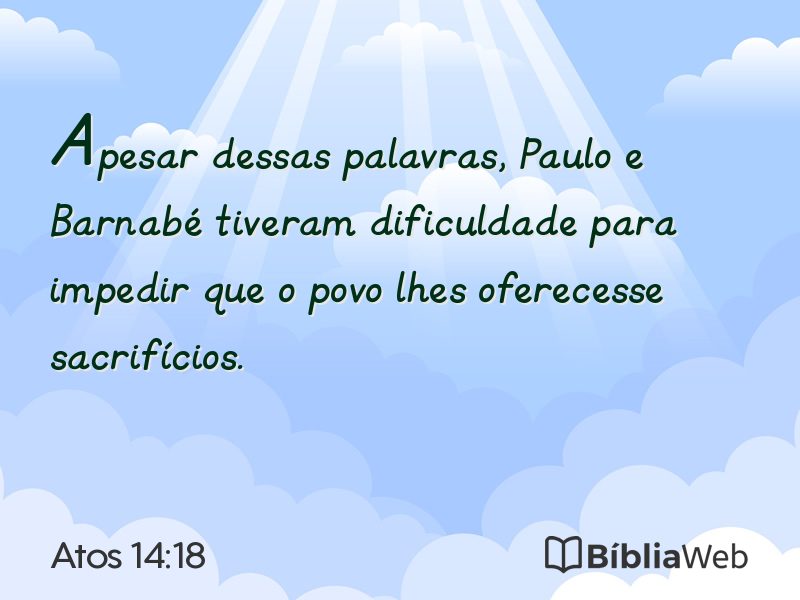 Atos 14:18 em imagem para compartilhar