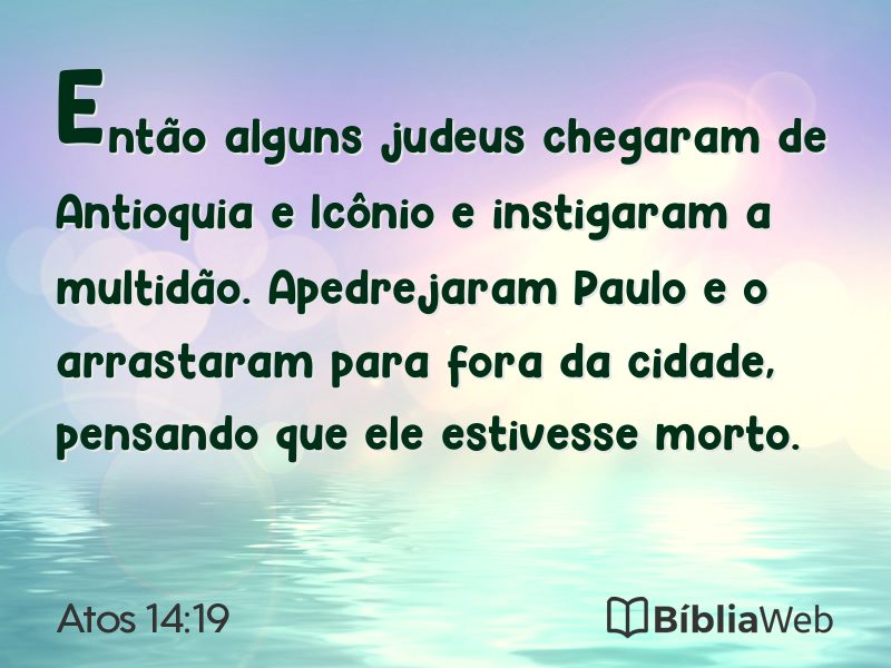 Atos 14:19 em imagem para compartilhar