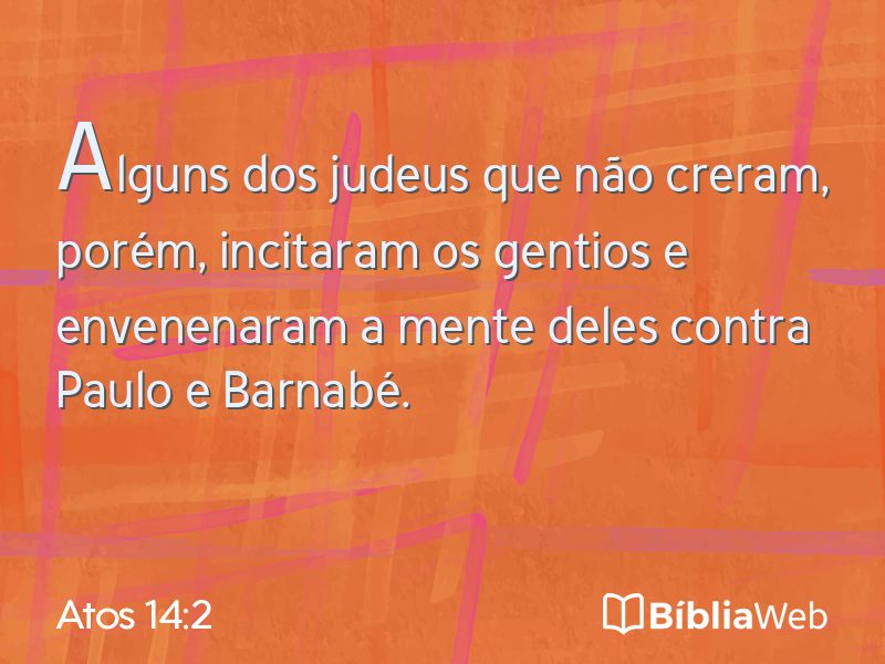Atos 14:2 em imagem para compartilhar