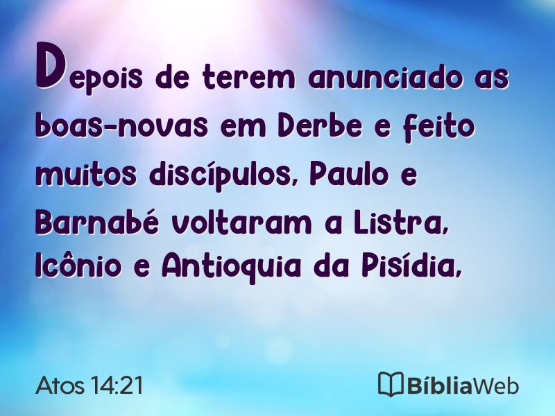 Atos 14:21 em imagem para compartilhar