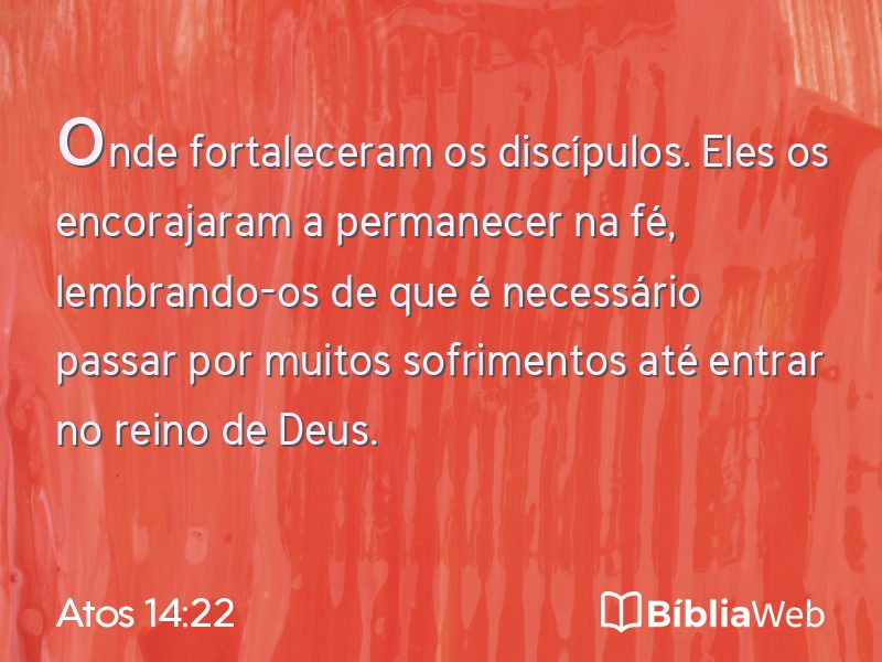 Atos 14:22 em imagem para compartilhar